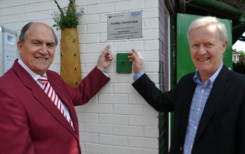 Geoff Newton, Executive Director Tennis Foundation &  Mervyn Stone, Chairman Warwickshire LTA